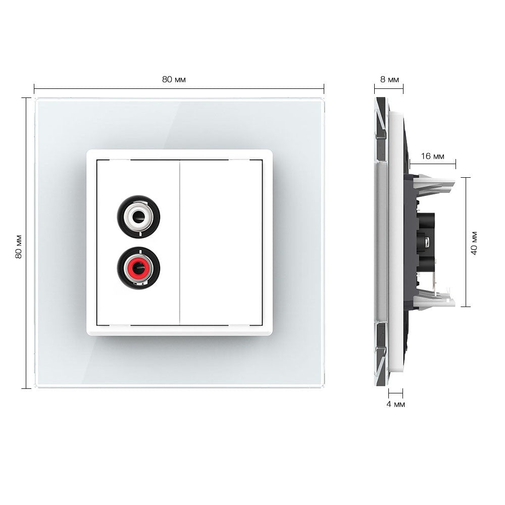 Livolo einfaches, weißes Lautsprecher-Modul mit Glasrahmen