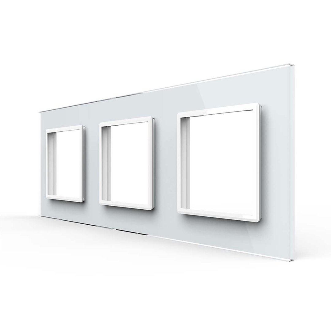 Weiße Glasblende für 3 Module (11-A)