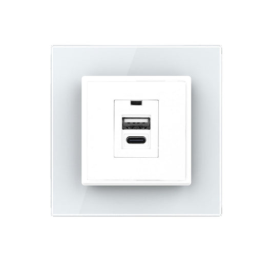 USB-Modul Typ A+C inkl. Glasrahmen in weiß