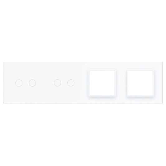 LIVOLO Weiße Glasblende für 2 2-fache Touch-Schalter + 2 Module