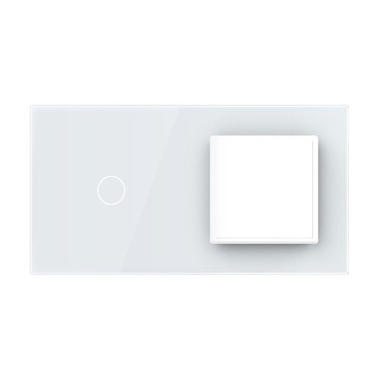 Weiße Glasblende für 1 2-fachen Touch-Schalter + 1 Modul (11-A)