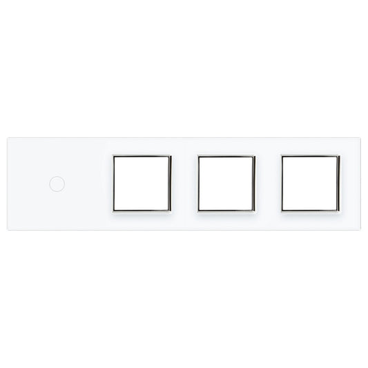 Weiße Glasblende für 1 1-fachen Touch-Schalter + 3 Module