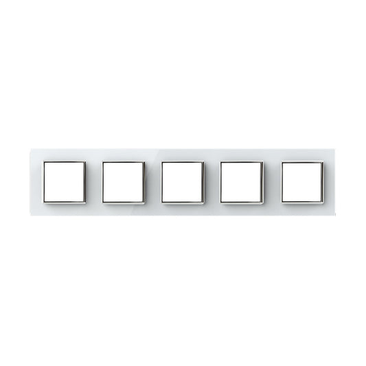 Weiße Glasblende für 5 Livolo Module