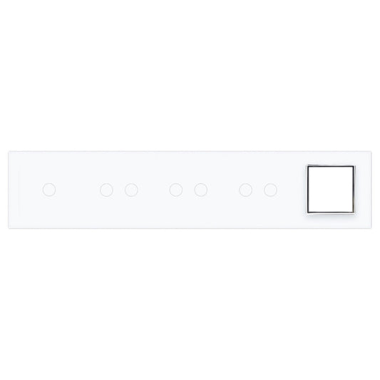 Weiße Glasblende für 1 1-fache + 3 2-fache Touch-Schalter + 1 Modul