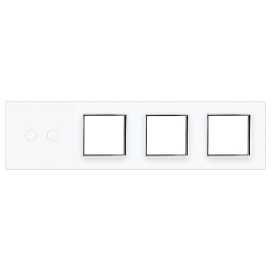 Weiße Glasblende für 1 2-fachen Touch-Schalter + 3 Module