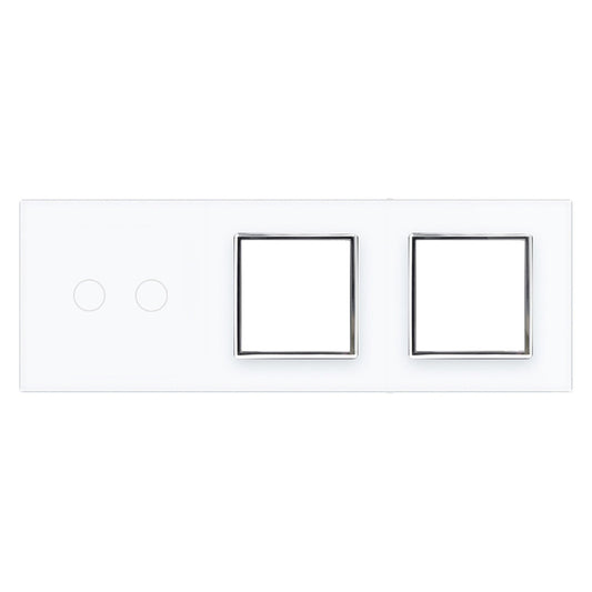 Weiße Glasblende für 1 2-fachen Touch-Schalter + 2 Module