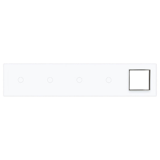 Weiße Glasblende für 4 1-fache Touch-Schalter + 1 Modul