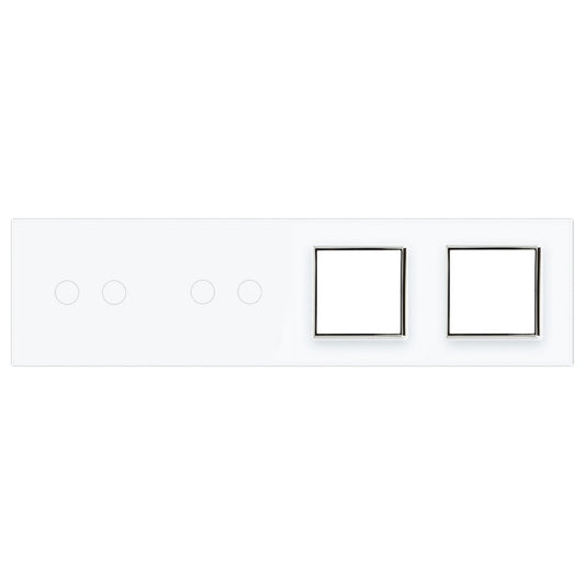 Weiße Glasblende für 2 2-fache Touch-Schalter + 2 Module