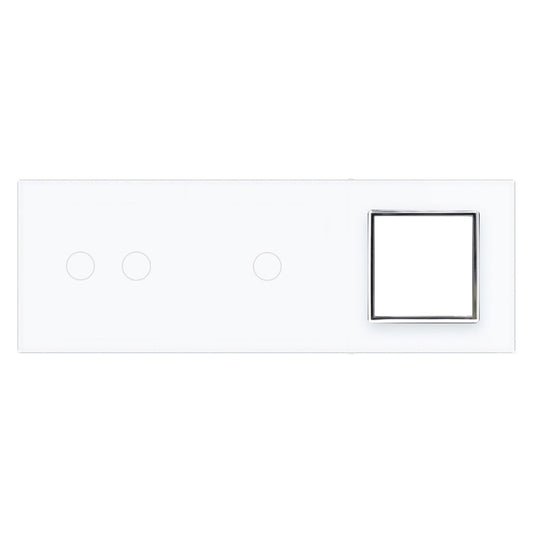 Weiße Glasblende für 1 2-fachen + 1 1-fachen Touch-Schalter + Modul