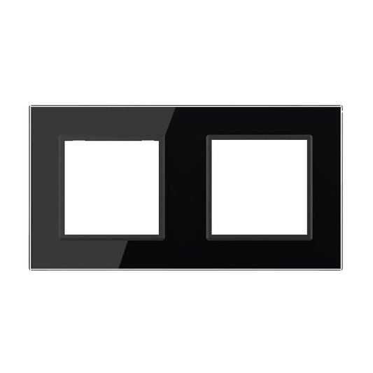 Schwarze Glasblende für zwei Livolo Module