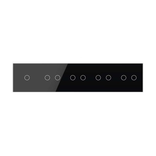 Schwarze Glasblende für 1 1-fachen + 4 2-fache Touch-Schalter