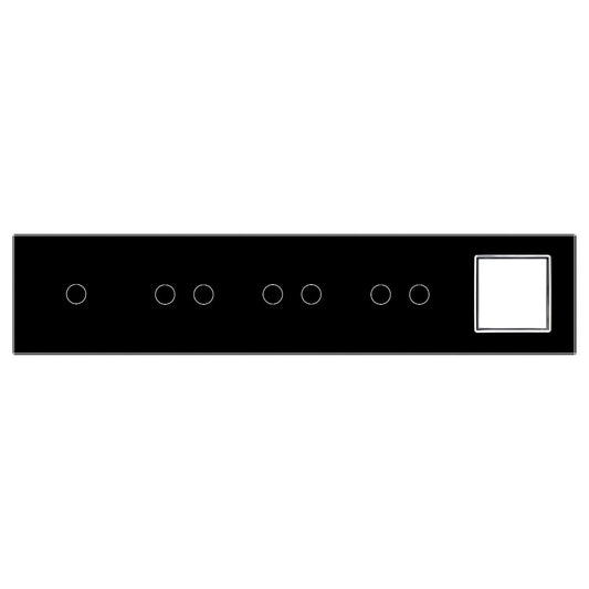 Schwarze Glasblende für 1 1-fachen, 3 2-fache Touch-Schalter + Modul