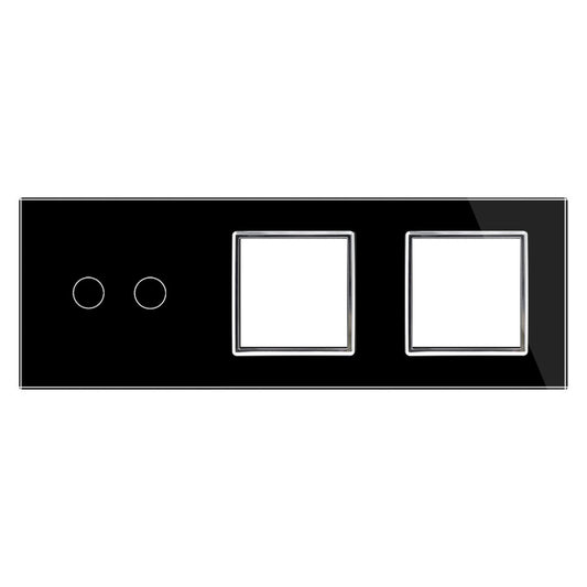 Dreifache, schwarze Glasblende für Livolo Touch-Schalter + Module
