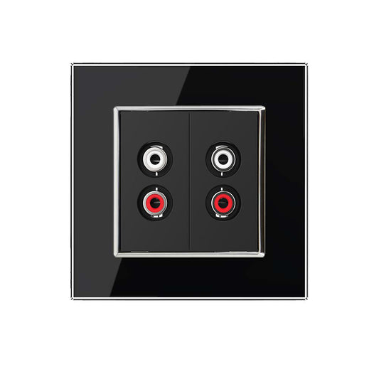 Livolo zweifaches, schwarzes Audio-Modul mit Glasrahmen