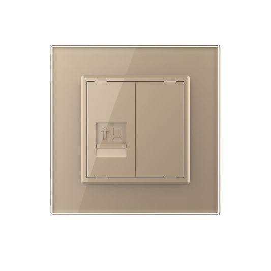 Einfaches LAN-Modul CAT6A RJ45 mit goldenem Glasrahmen