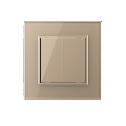 Zweifacher Wipp-Taster mit goldenem Glasrahmen