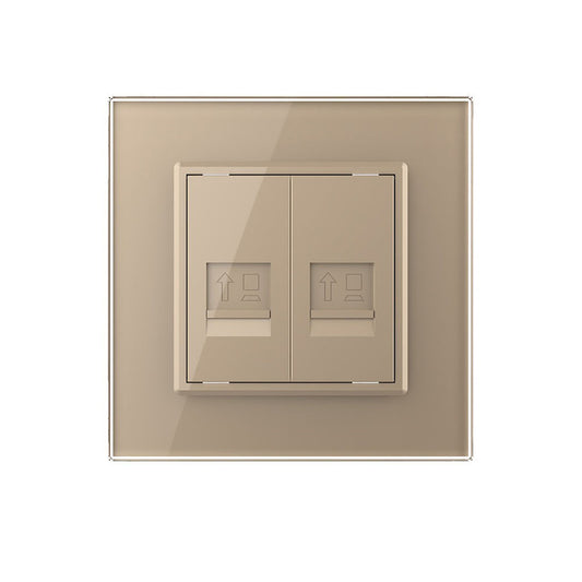 Livolo zweifaches Netzwerkmodul RJ45 Patch CAT7 inkl. Glasrahmen