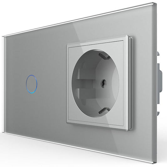 Funk Kombination Lichtschalter/Steckdose Grau VL-C701R/C7C1EU-15 - Livolo-Deutschland