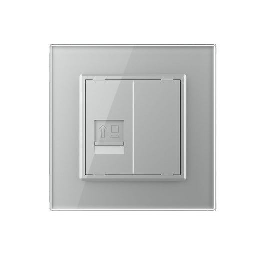 Livolo LAN-Modul als End- oder Durchgangsdose mit Glasblende in Grau