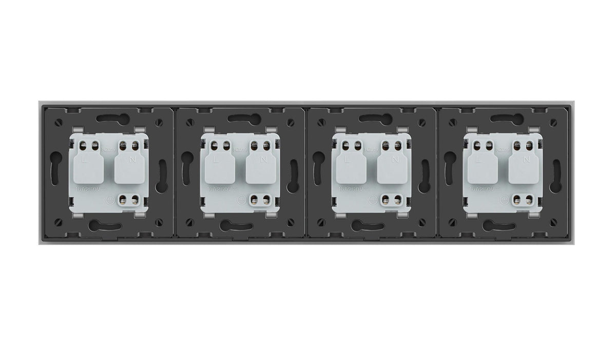 Livolo vierer Steckdose mit Glasblende in Grau