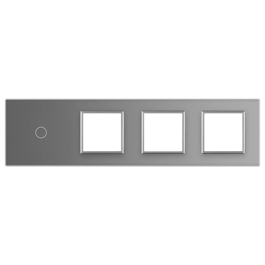 LIVOLO Glasblende für Lichtschalter und Wandsteckdosen in Grau Glas