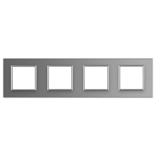 LIVOLO Glasrahmen für Steckdosen in Grau Glas