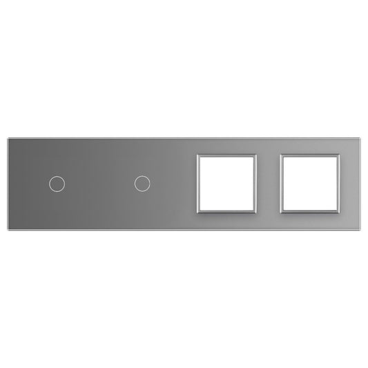 LIVOLO Design Glasrahmen für Lichtschalter und Steckdosen in Grau