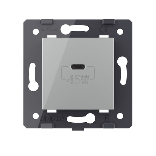 Livolo Modul USB-C Schnellladegerät 45W Grau VL-FCUC-2IP-M