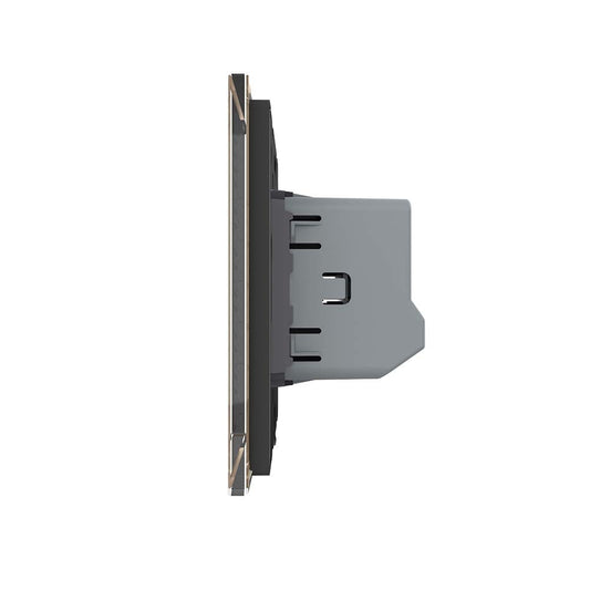 Einfacher Lichtschalter mit goldener Glasblende