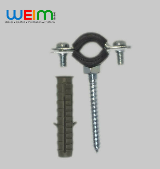 Gelenkrohrschelle Aluverbundrohr Clip – Rohrclip für Kupferrohr mit Gummi NEU - WEIM24