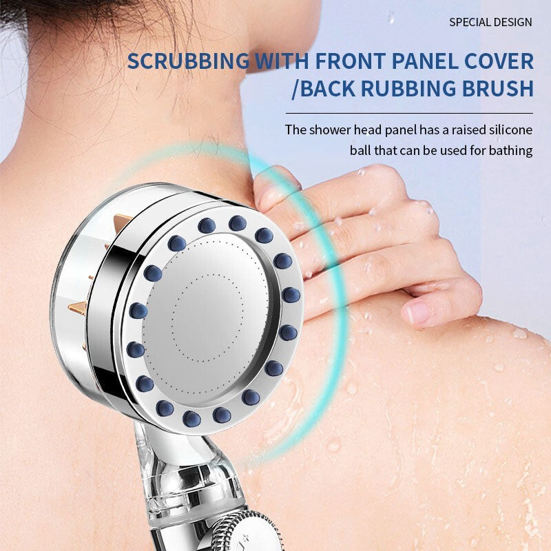Hochdruck Duschkopf Gold mit Massagepropeller und Wassersparfilter - WEIM24