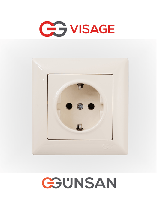 VISAGE Schuko Steckdose Dimmer Creme Jalousie Schalter Taster Rahmen Visage Unterputz - WEIM24