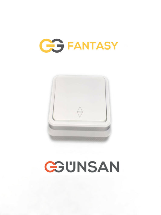 Wechselschalter 10A 250V Weiß Gunsan Fantasy Aufputz Ausschalter Einschalter - WEIM24