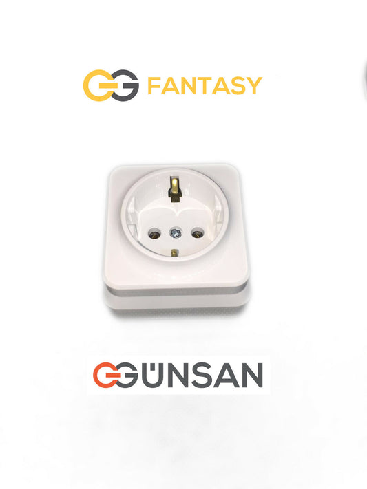 Gunsan Aufputz Steckdose Weiß 16A 250V NEU - Fantasy von Günsan - WEIM24