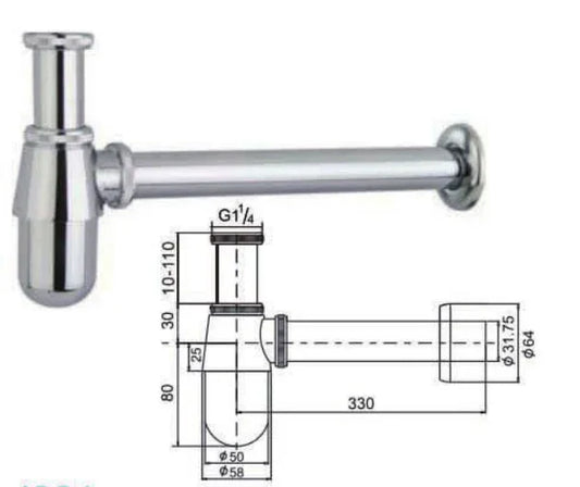 Sifon Siphon Pop Up Siphon Ablaufventil Set für Waschbecken Abflussgarnitur mit Überlauf - WEIM24