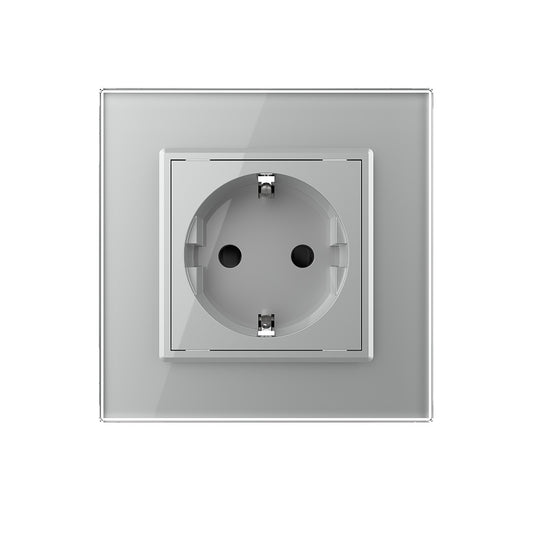 Livolo Steckdose mit Glasblende in Grau
