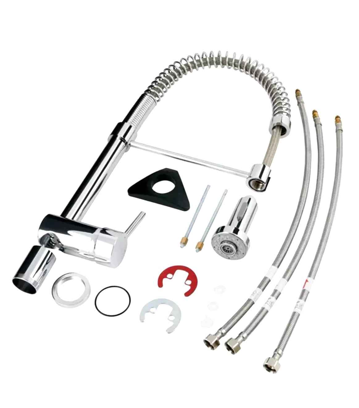 AquaSu „Bali Professional“ Spültisch-Einhebelmischer (Niederdruck, herausziehbar, chrom)