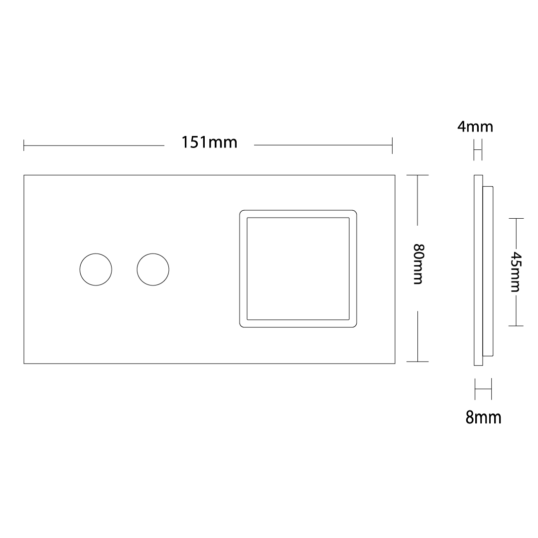 LIVOLO Glasblende für Touch Lichtschalter und Steckdose in Grau