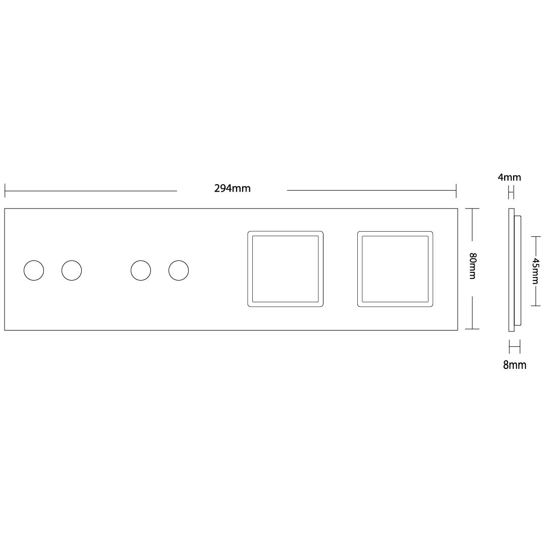 LIVOLO Weiße Glasblende für 2 2-fache Touch-Schalter + 2 Module