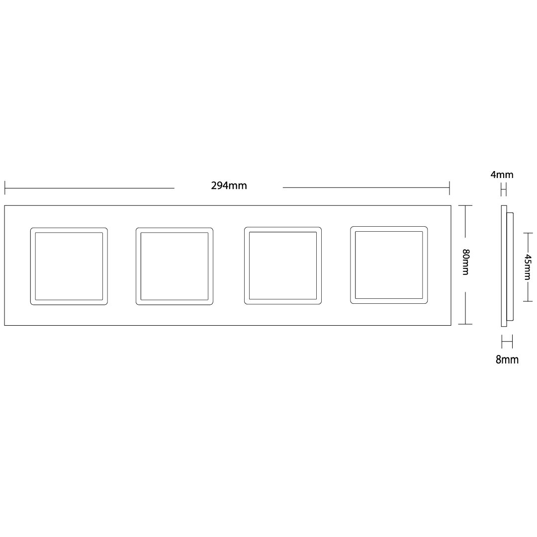 Livolo Glasblende für vier Module