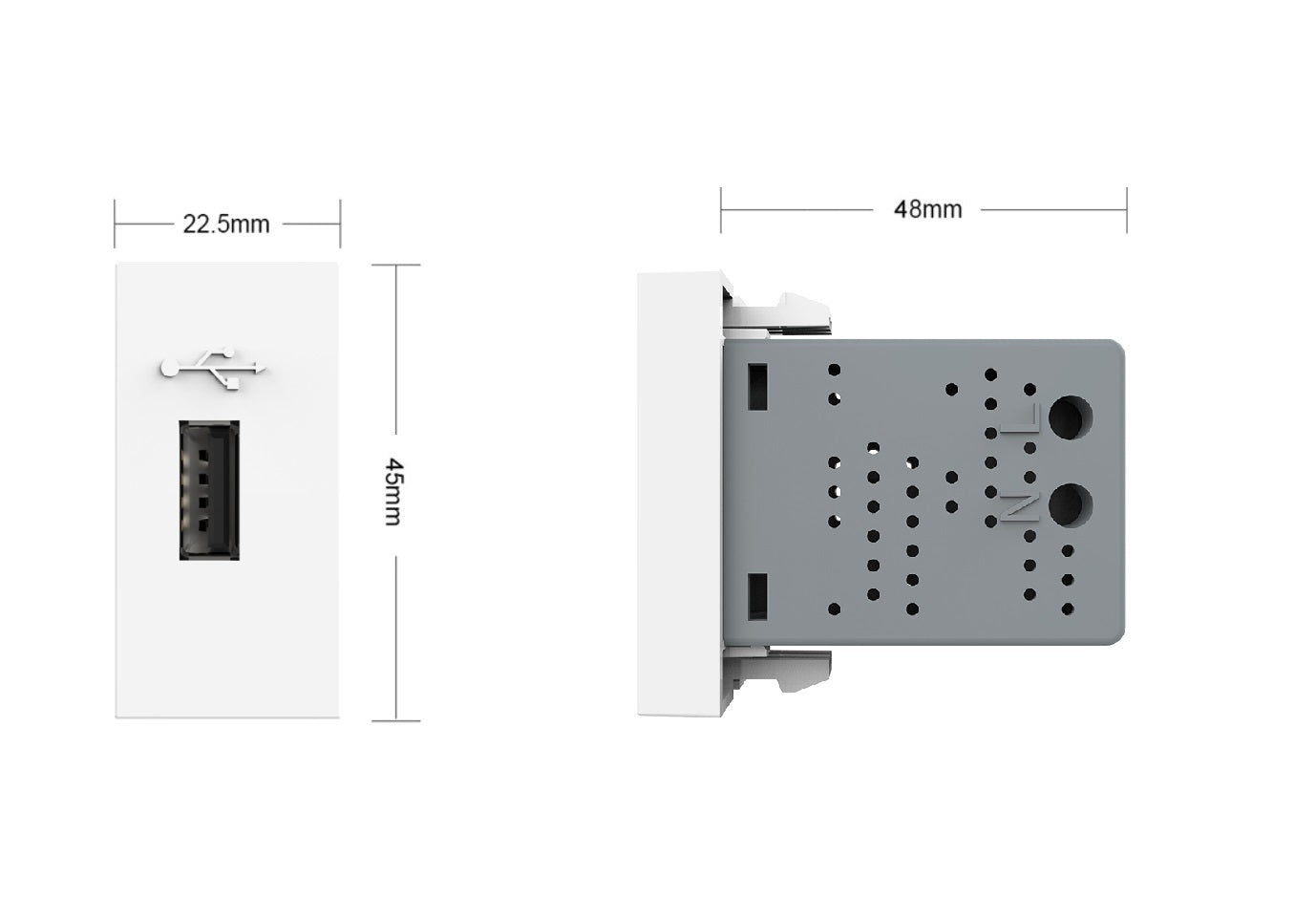 Livolo halbes USB-Modul in weiß