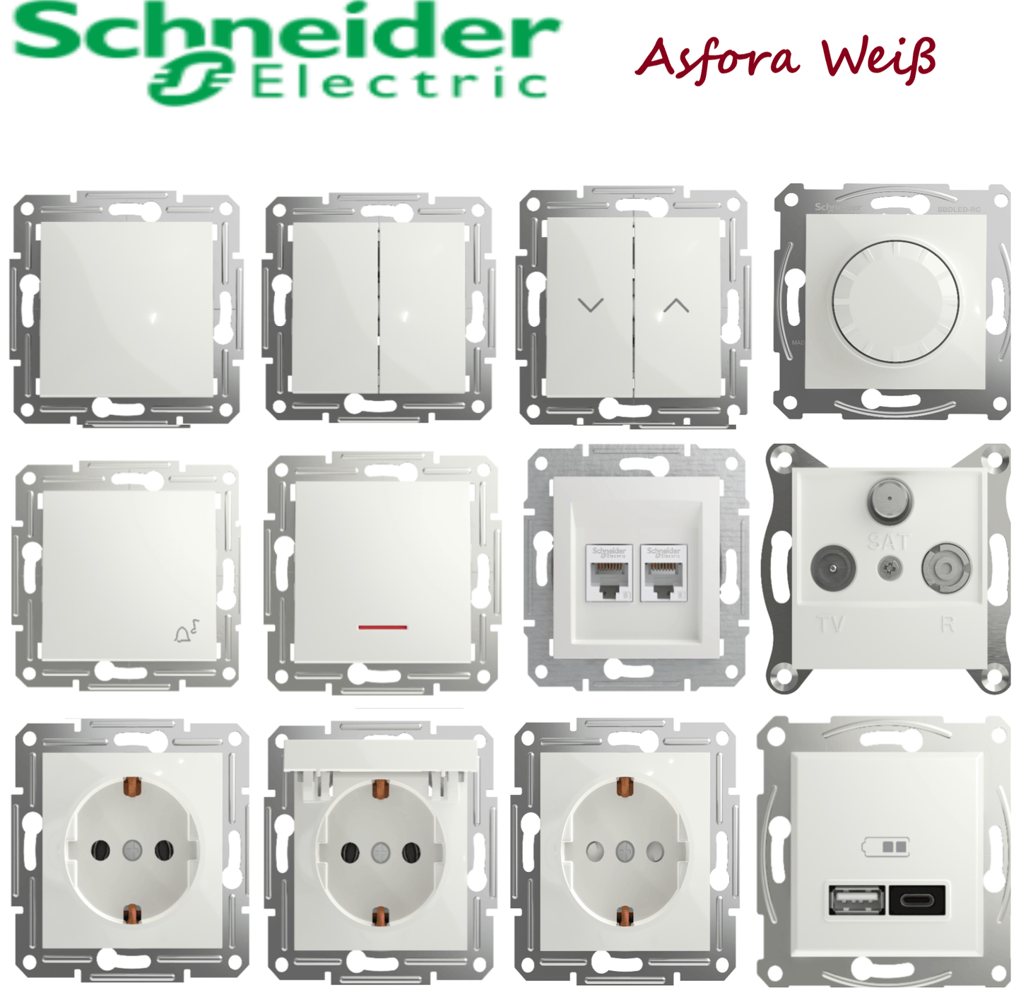Schuko-Steckdose von Schneider Electric – Hochwertige Schalter und UP Produkte der Serie Asfora