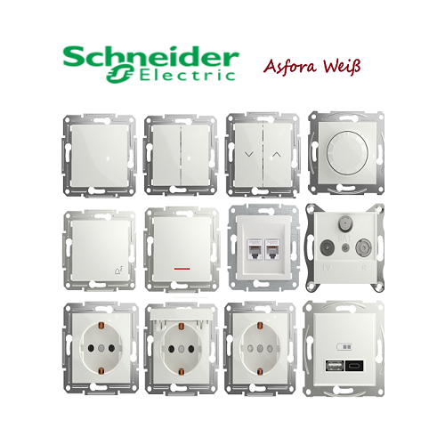 Schuko-Steckdose von Schneider Electric – Hochwertige Schalter und UP Produkte der Serie Asfora SCHNEIDER Electric