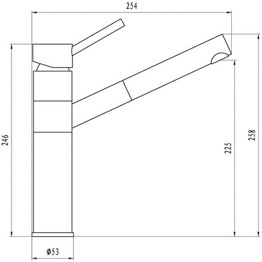 Aqua-Su "Barca" Spültisch-Einhebelmischer (Niederdruck, chrom)