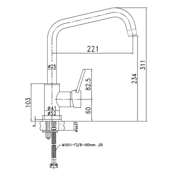Aqua-Su "Sanlux" Spültisch-Einhebelmischer (chrom) - WEIM24