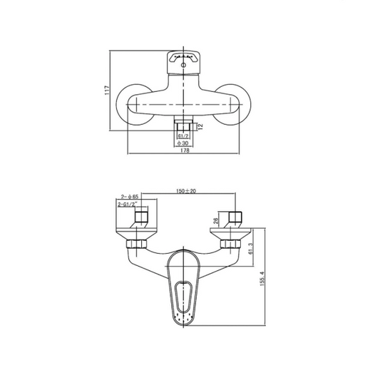 Aqua-Su "Luna" Duscharmatur (chrom)