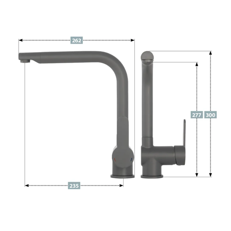 Aqua-Su "Limited" Spültisch-Einhebelmischer (mattgrau) HEIMWERKA