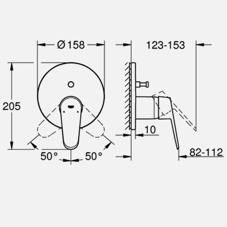 GROHE "Eurodisc-Cosmopolitan" (Unterputzmontage), Chrom