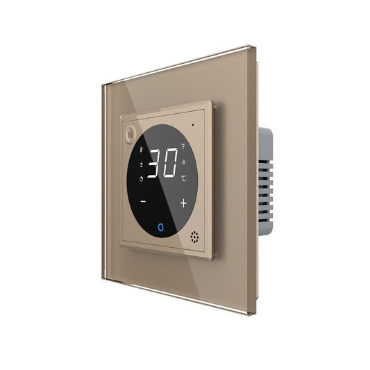 Raumthermostat für Fußbodenheizung m. ext. Sensor in gold
