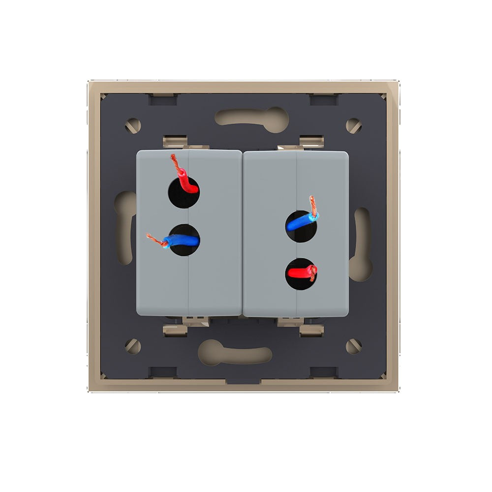 Zweifaches, goldenes USB-Modul m. Glasblende